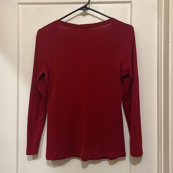 Talbots Embellished Scoop Neck Top | Pima Cotton | size Lp - Picture 8 of 8